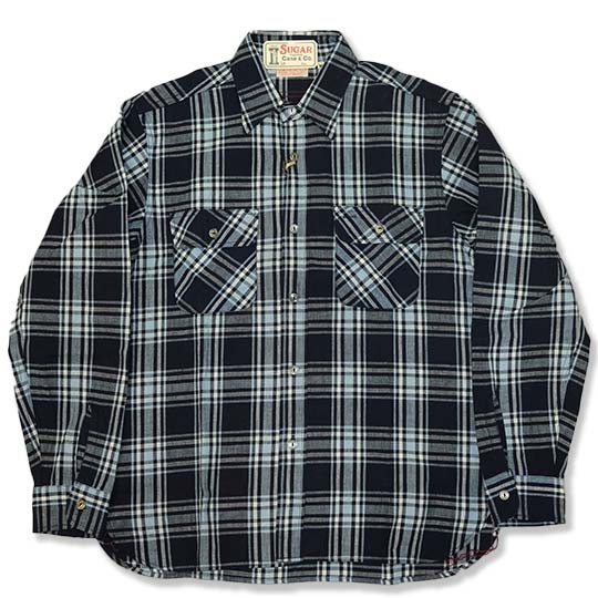 シュガーケーン 7.9oz インディゴチェック・ワークシャツ Lot.SC29182