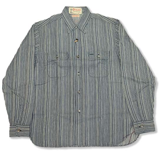 シュガーケーン 5.5oz インディゴストライプ・ワークシャツ Lot.SC29396