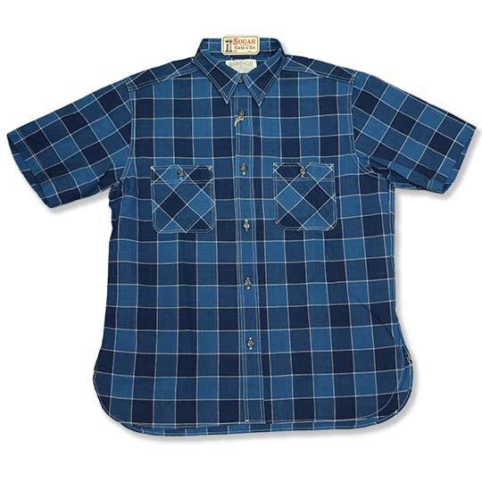 シュガーケーン 5oz インディゴチェック ワークシャツLot.SC39733