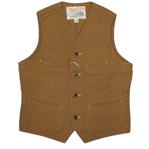 SUGAR CANE シュガーケーン 13oz ブラウンダックワークヴェスト Lot.SC14375
