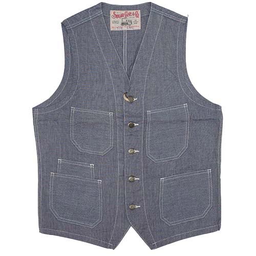 SUGAR CANE シュガーケーン インディゴピンチェック・ワークヴェスト Lot.SC14599